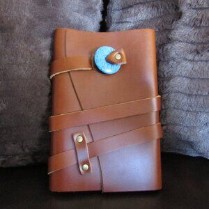 BNNU Portland Leather Goods PLG Medium Wrap Journal in Madrone with Stone